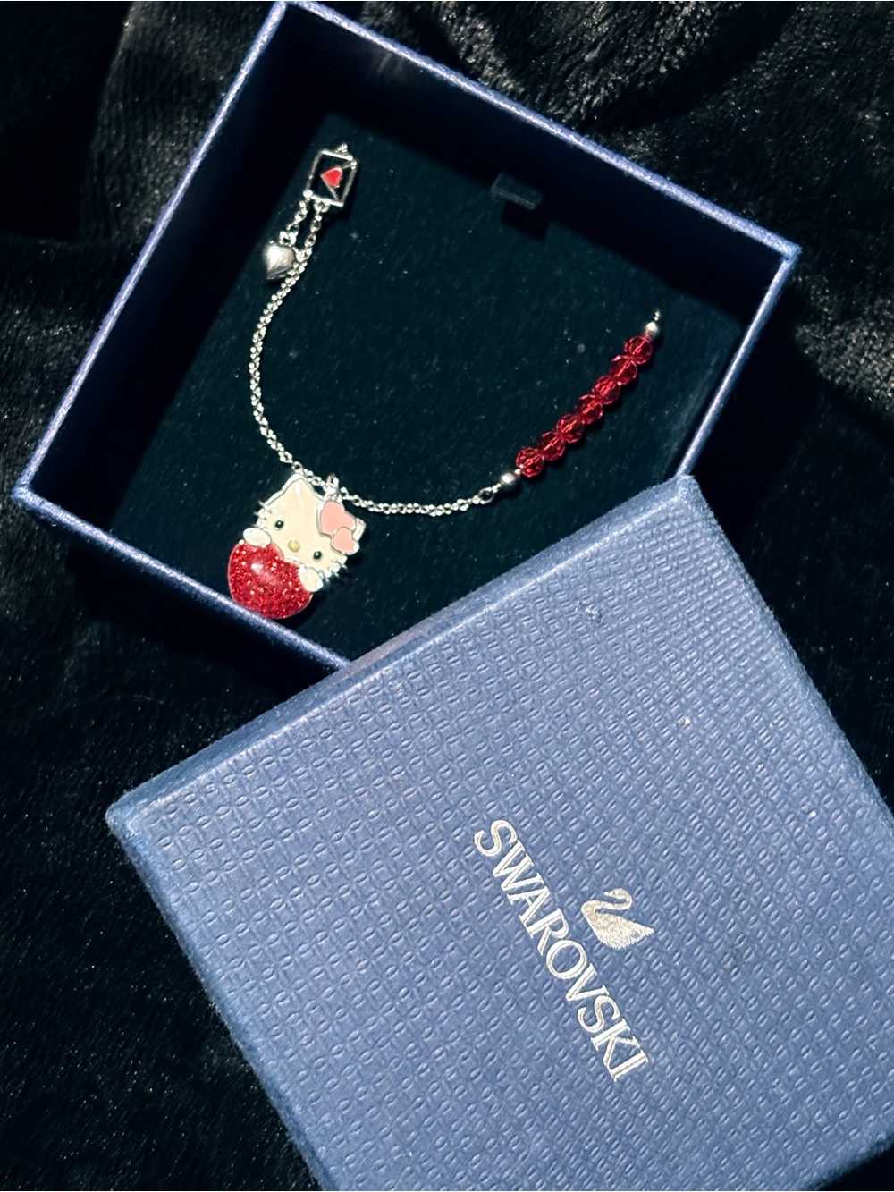 Swarovski Red and Pink Hello Kitty Crystal Bracelet